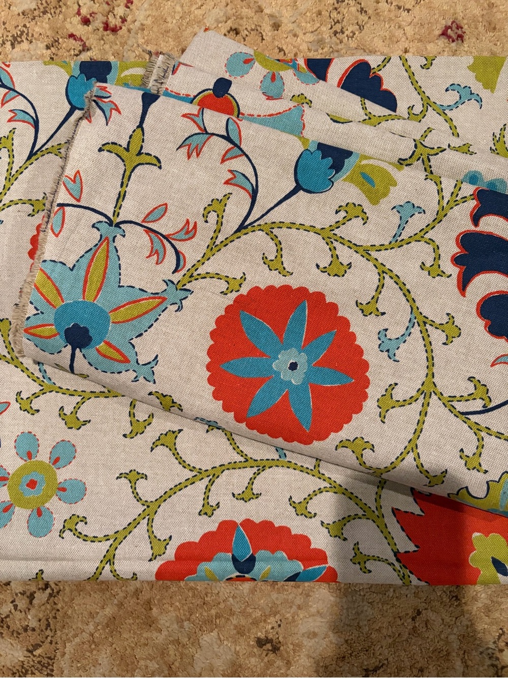 2 pieces of Floral Printed Linen-Blend Fabric 56" x 70"
24" x 60"